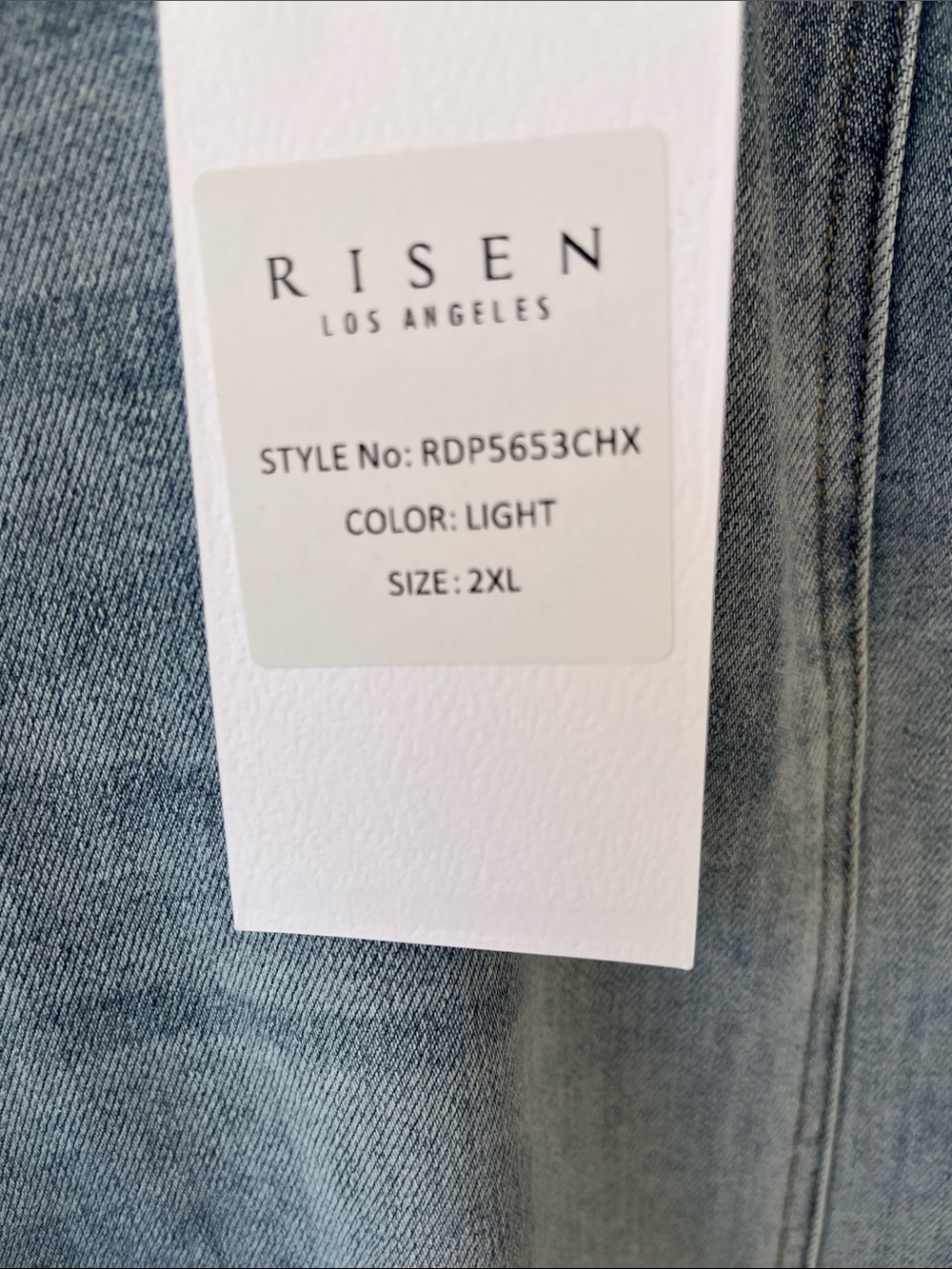 NWT🌞Risen Wide-Leg Cropped Light Blue Jeans w/Leg Seam Detail & Wide Waistband - Picture 5 of 12